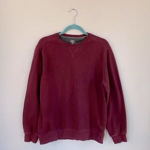 G.H. Bass & Co. Men’s Crewneck Pullover Cotton Blend Burgundy Sweater Size M